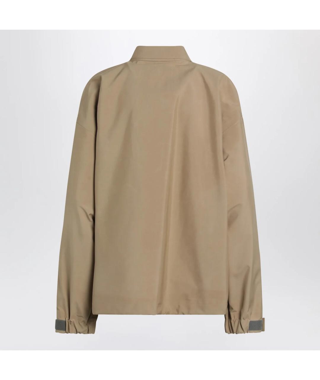 MIU MIU Бежевая полиэстеровая куртка, фото 2