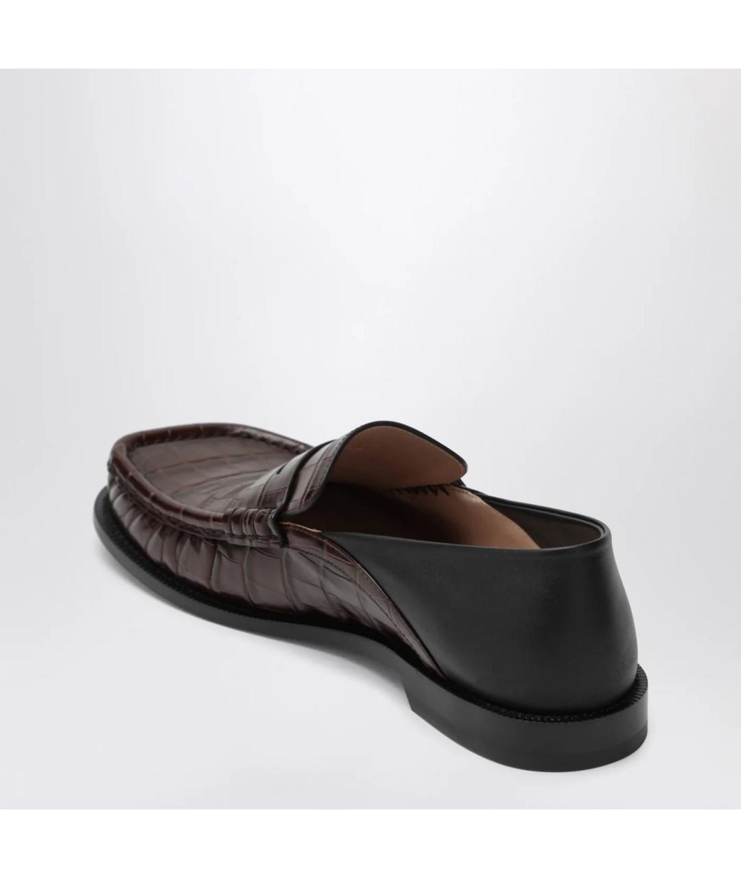 LOEWE Коричневые кожаные лоферы, фото 2