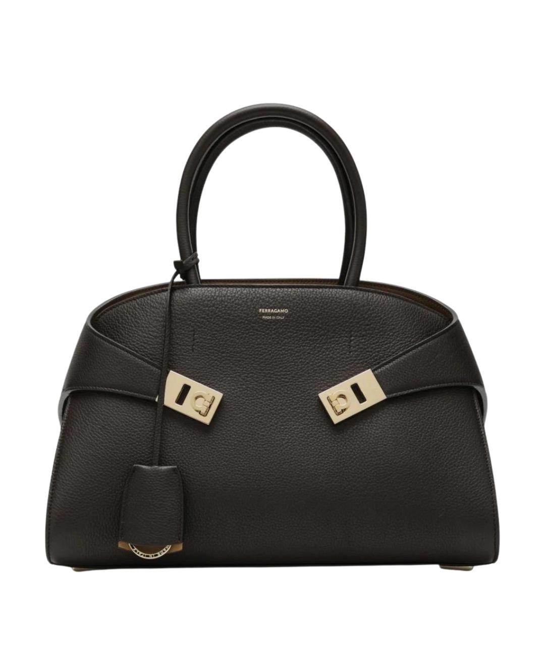 FERRAGAMO Коричневая кожаная сумка тоут, фото 1