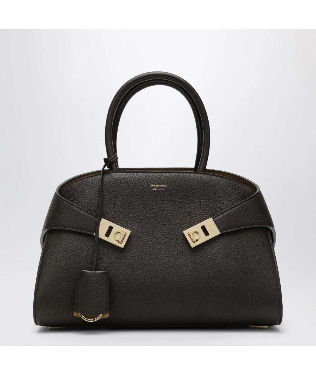 FERRAGAMO Коричневая кожаная сумка тоут, фото 3