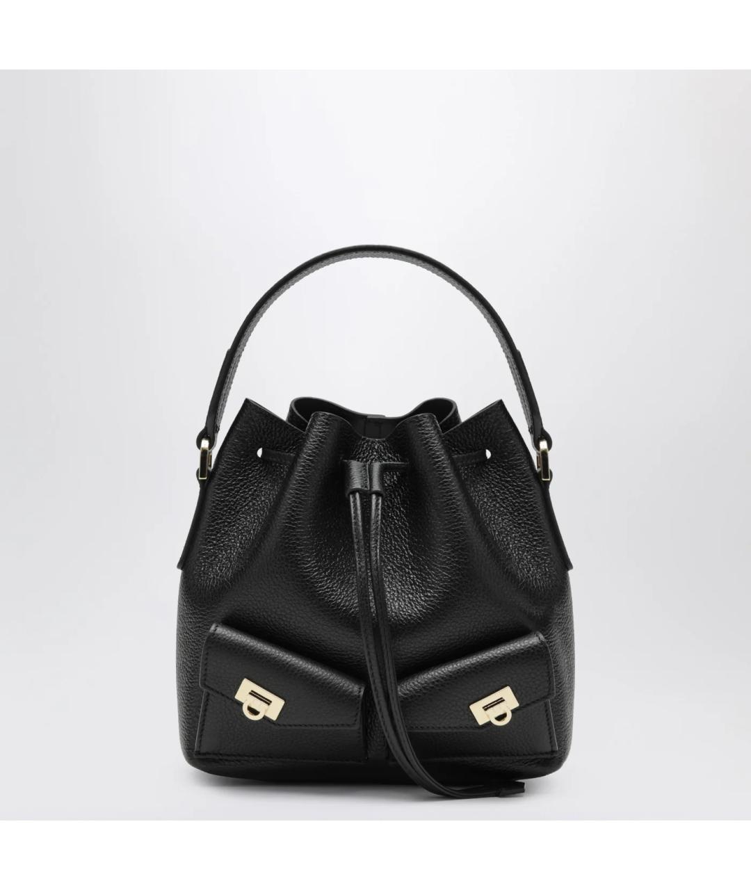 FERRAGAMO Черная кожаная сумка тоут, фото 3