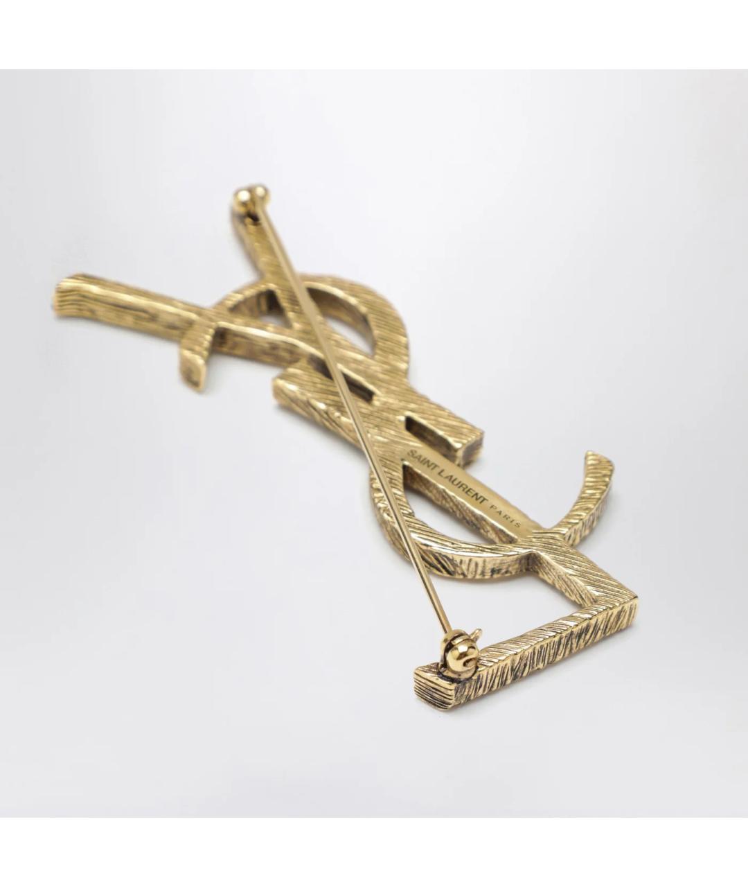 SAINT LAURENT Золотая металлическая булавка / брошь, фото 2