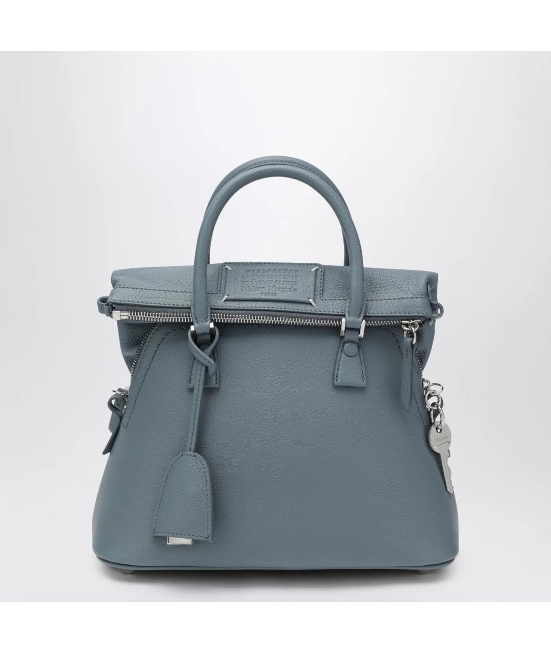 MAISON MARGIELA Голубая кожаная сумка тоут, фото 3