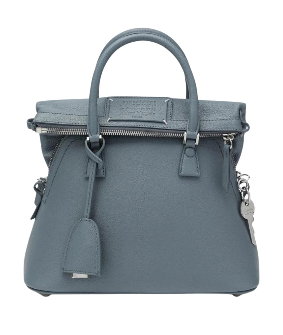 MAISON MARGIELA Голубая кожаная сумка тоут, фото 1