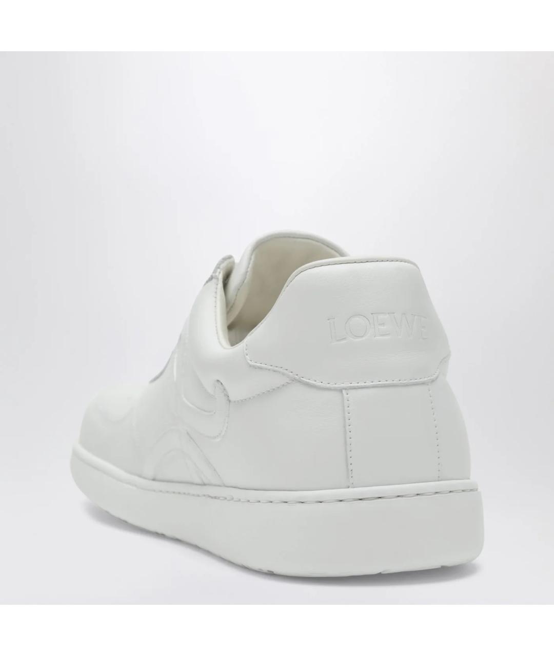 LOEWE Белые кожаные низкие кроссовки / кеды, фото 2