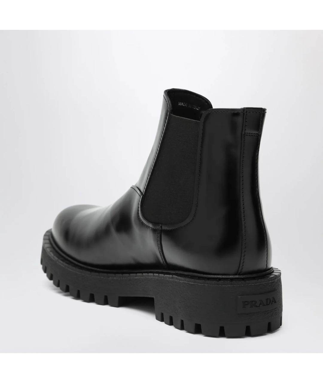 PRADA Черные кожаные высокие ботинки, фото 2