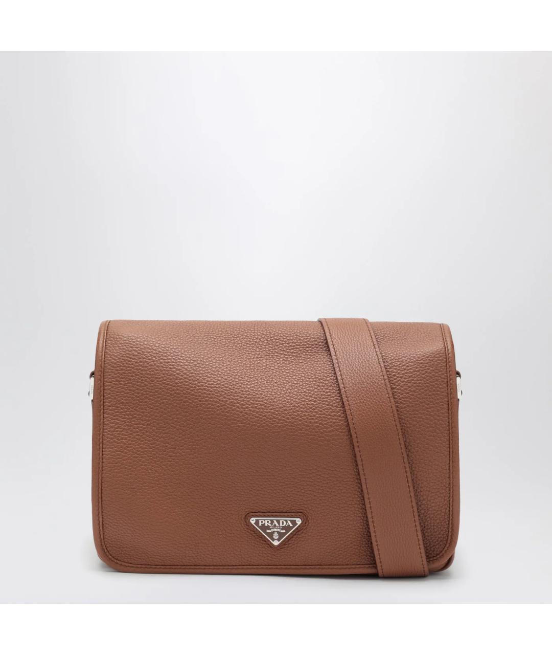 PRADA Коричневая кожаная сумка на плечо, фото 3