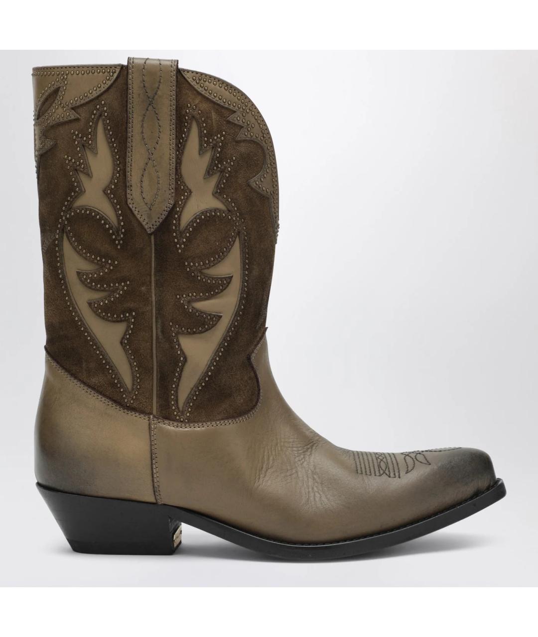 GOLDEN GOOSE DELUXE BRAND Зеленые кожаные ботинки, фото 3