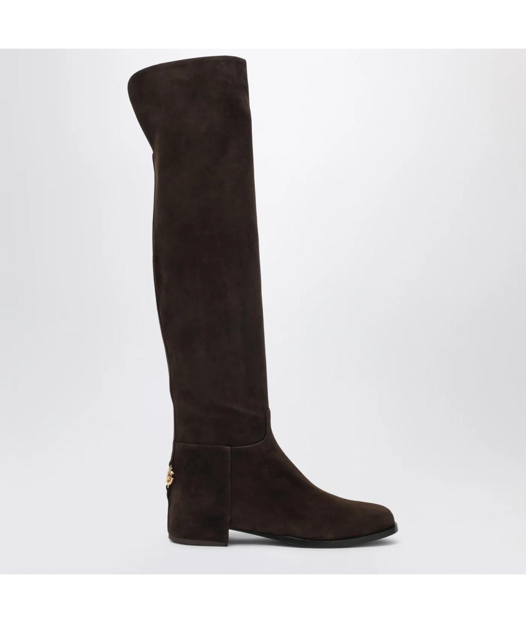 DOLCE&GABBANA Коричневые замшевые сапоги, фото 3