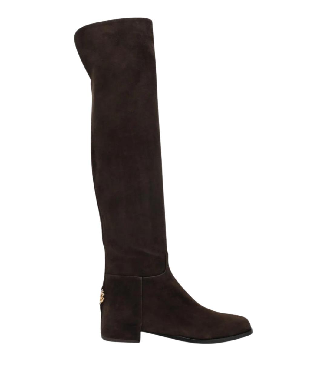 DOLCE&GABBANA Коричневые замшевые сапоги, фото 1