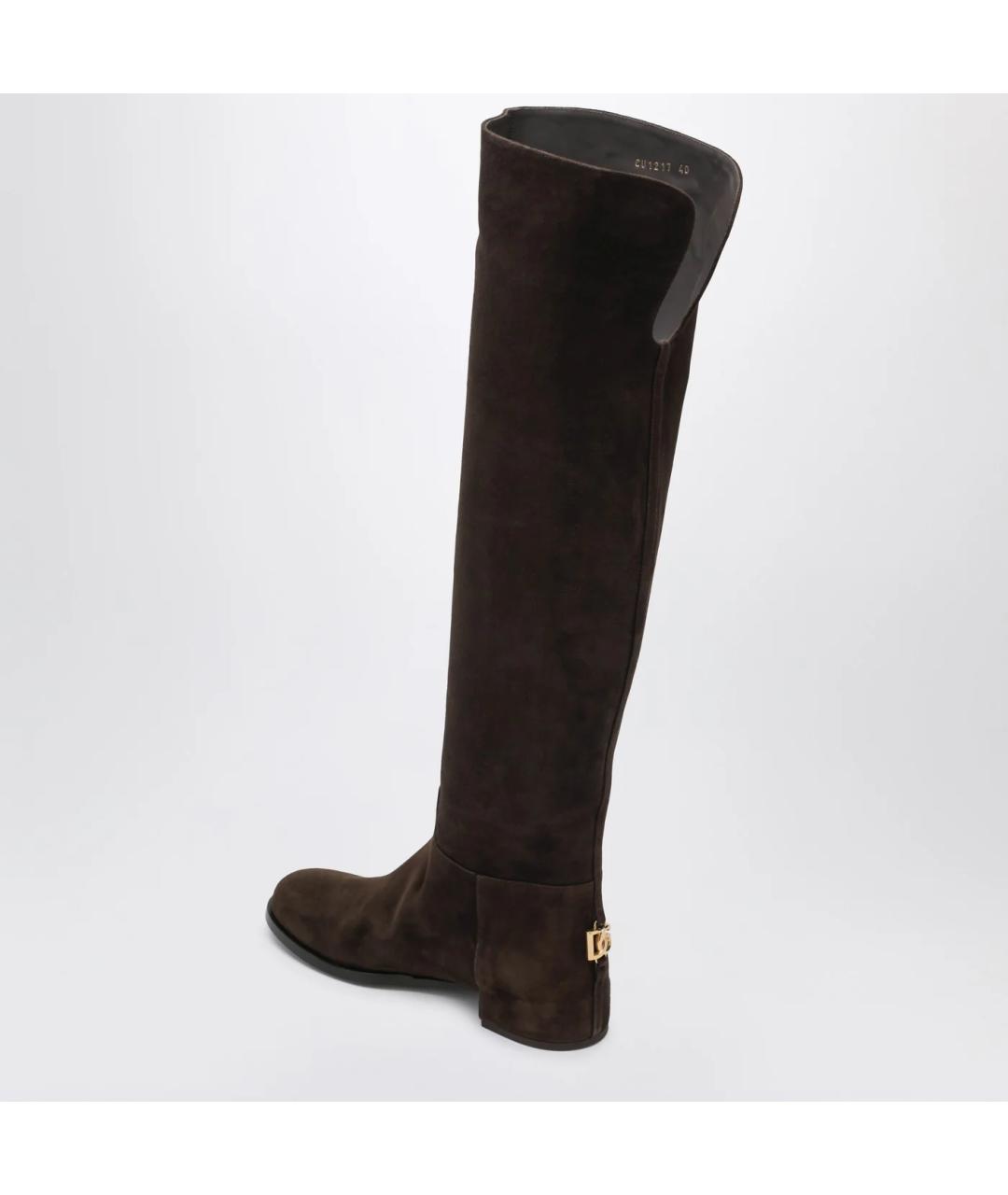 DOLCE&GABBANA Коричневые замшевые сапоги, фото 2