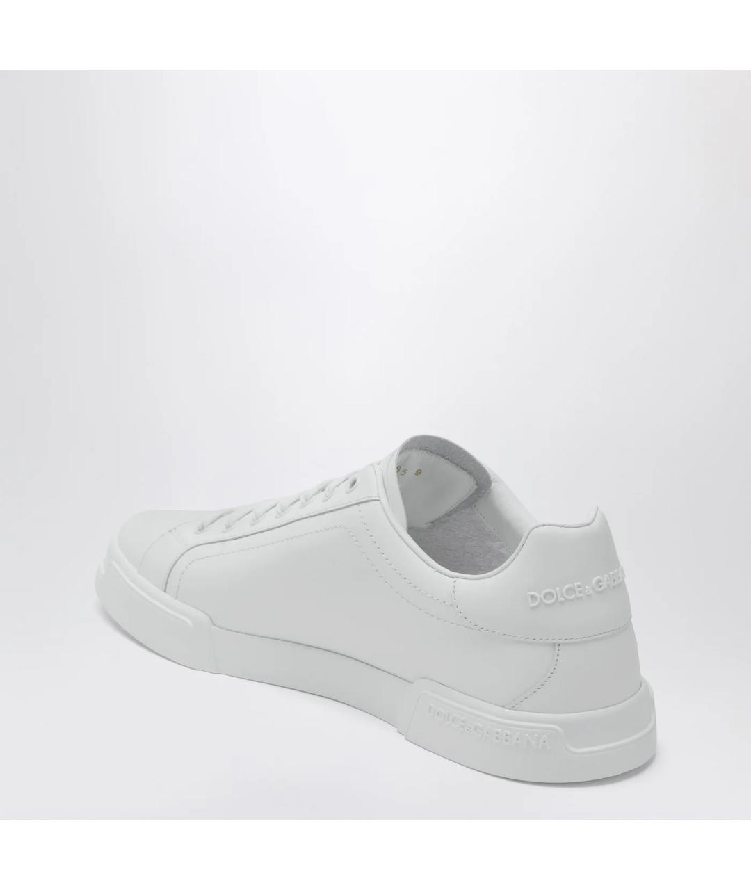 DOLCE&GABBANA Белые кожаные низкие кроссовки / кеды, фото 2