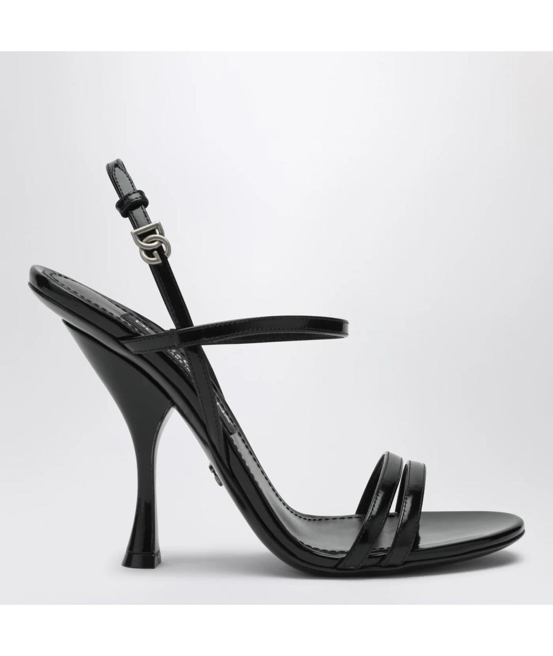 DOLCE&GABBANA Черные кожаные босоножки, фото 3