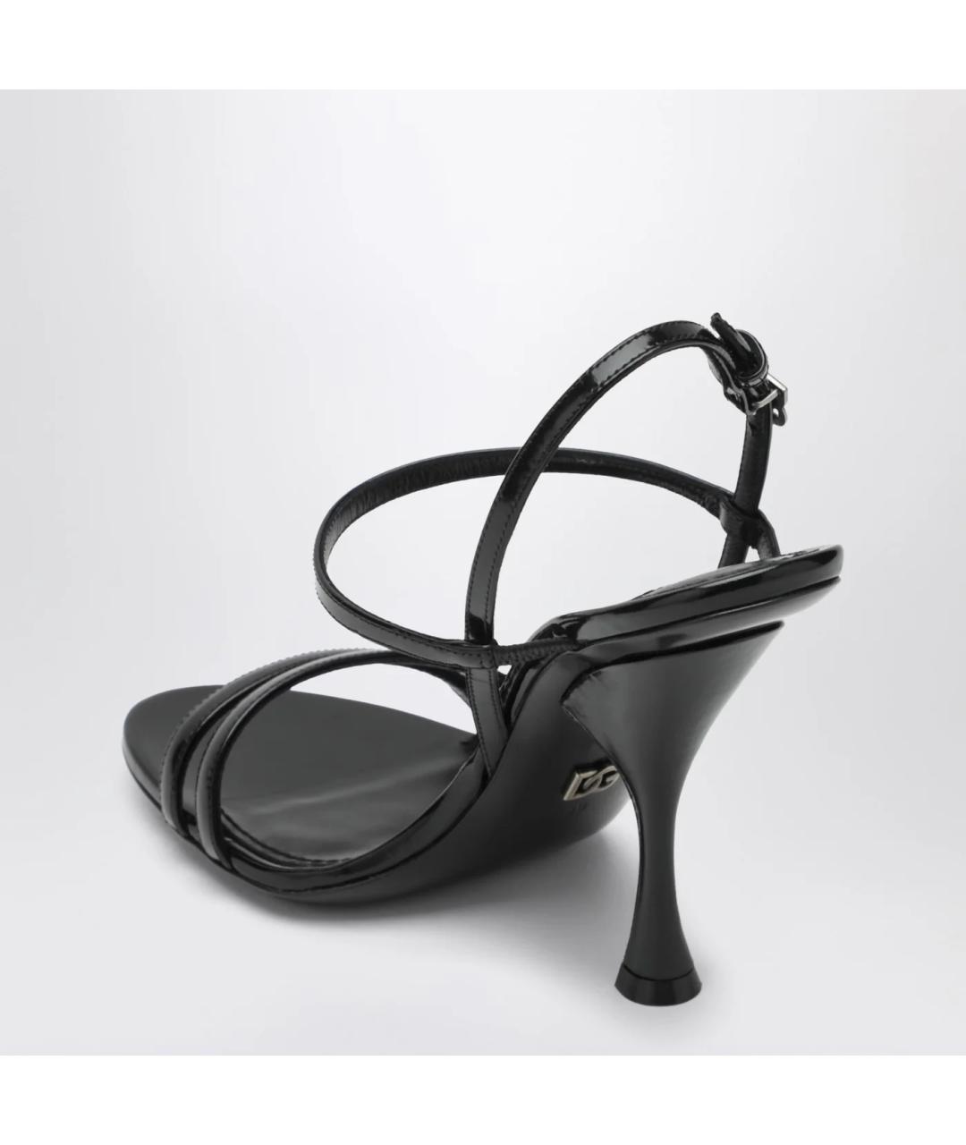 DOLCE&GABBANA Черные кожаные босоножки, фото 2