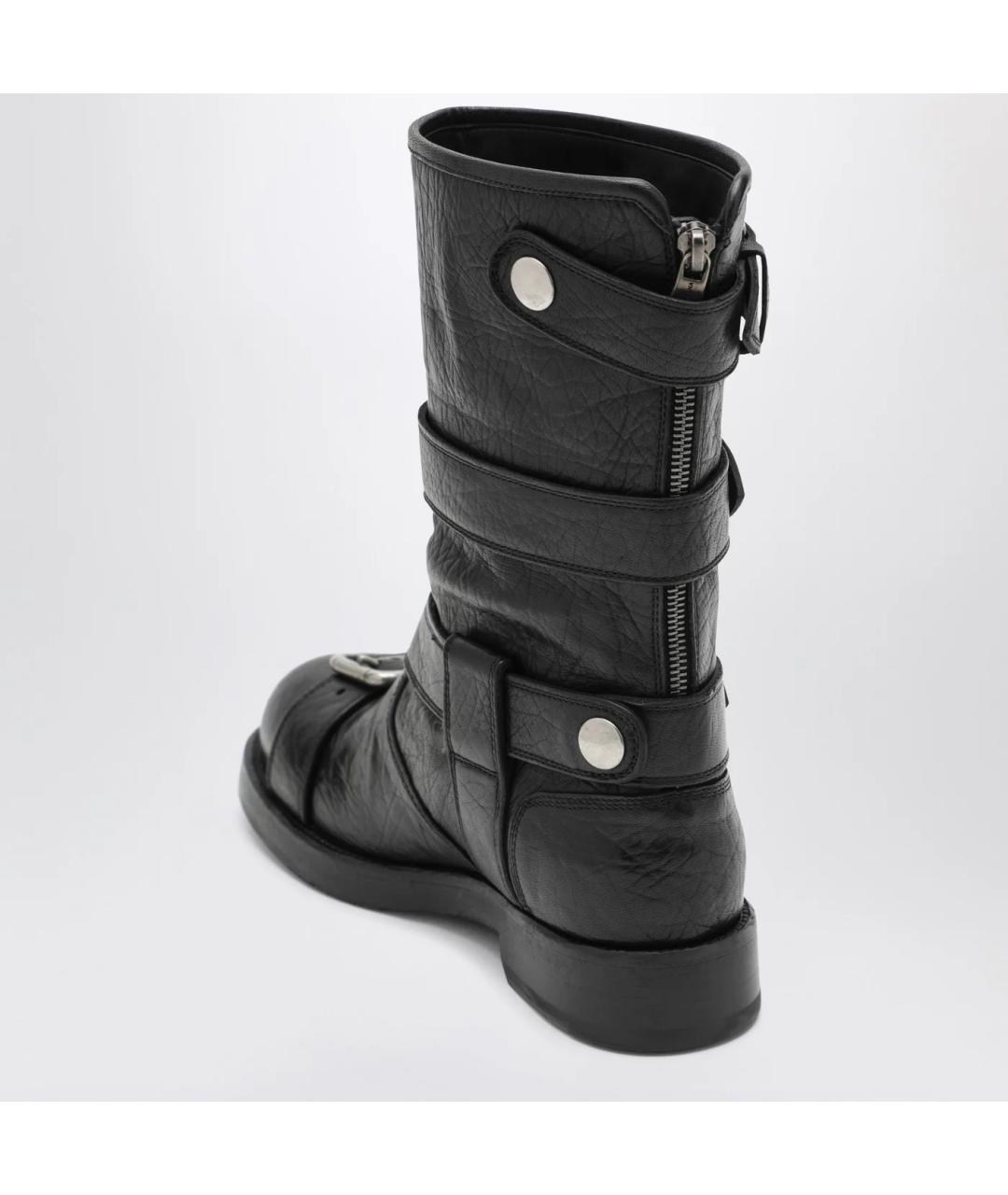 DOLCE&GABBANA Черные кожаные ботинки, фото 2