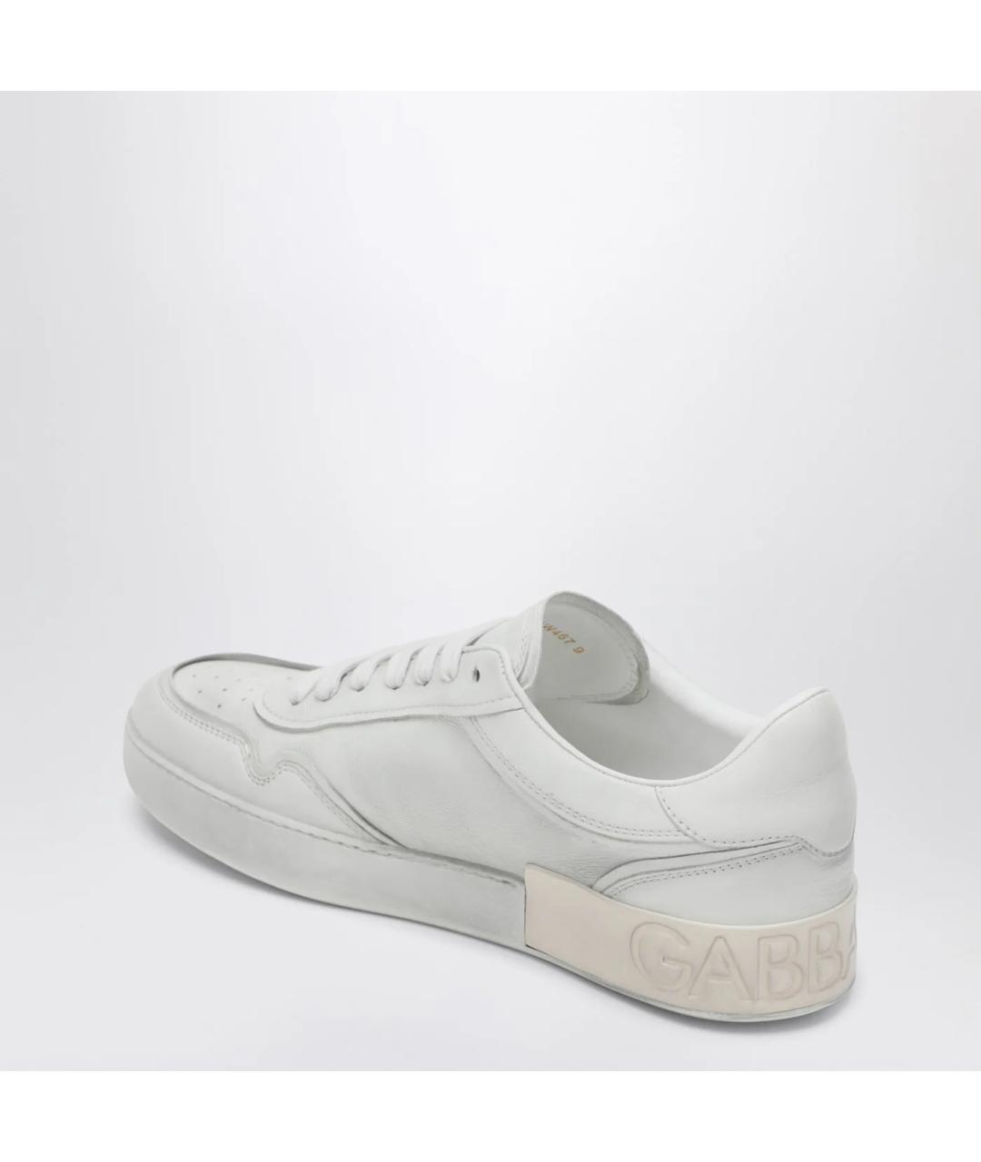 DOLCE&GABBANA Белые кожаные низкие кроссовки / кеды, фото 2