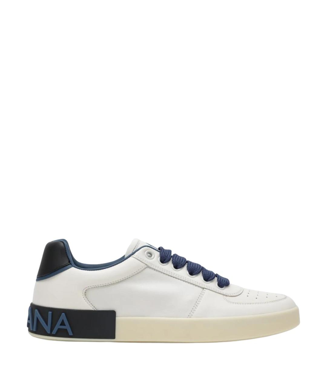 DOLCE&GABBANA Белые кожаные низкие кроссовки / кеды, фото 1