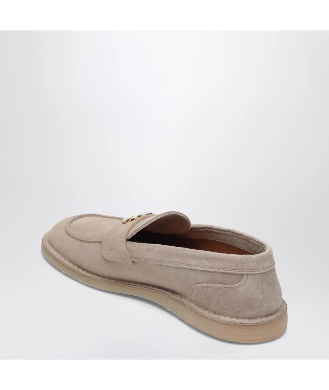 DOLCE&GABBANA Бежевые замшевые лоферы, фото 2