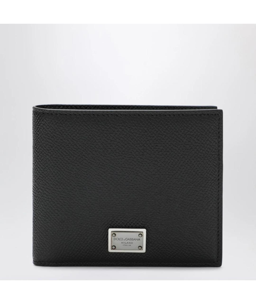 DOLCE&GABBANA Черный кожаный кошелек, фото 3