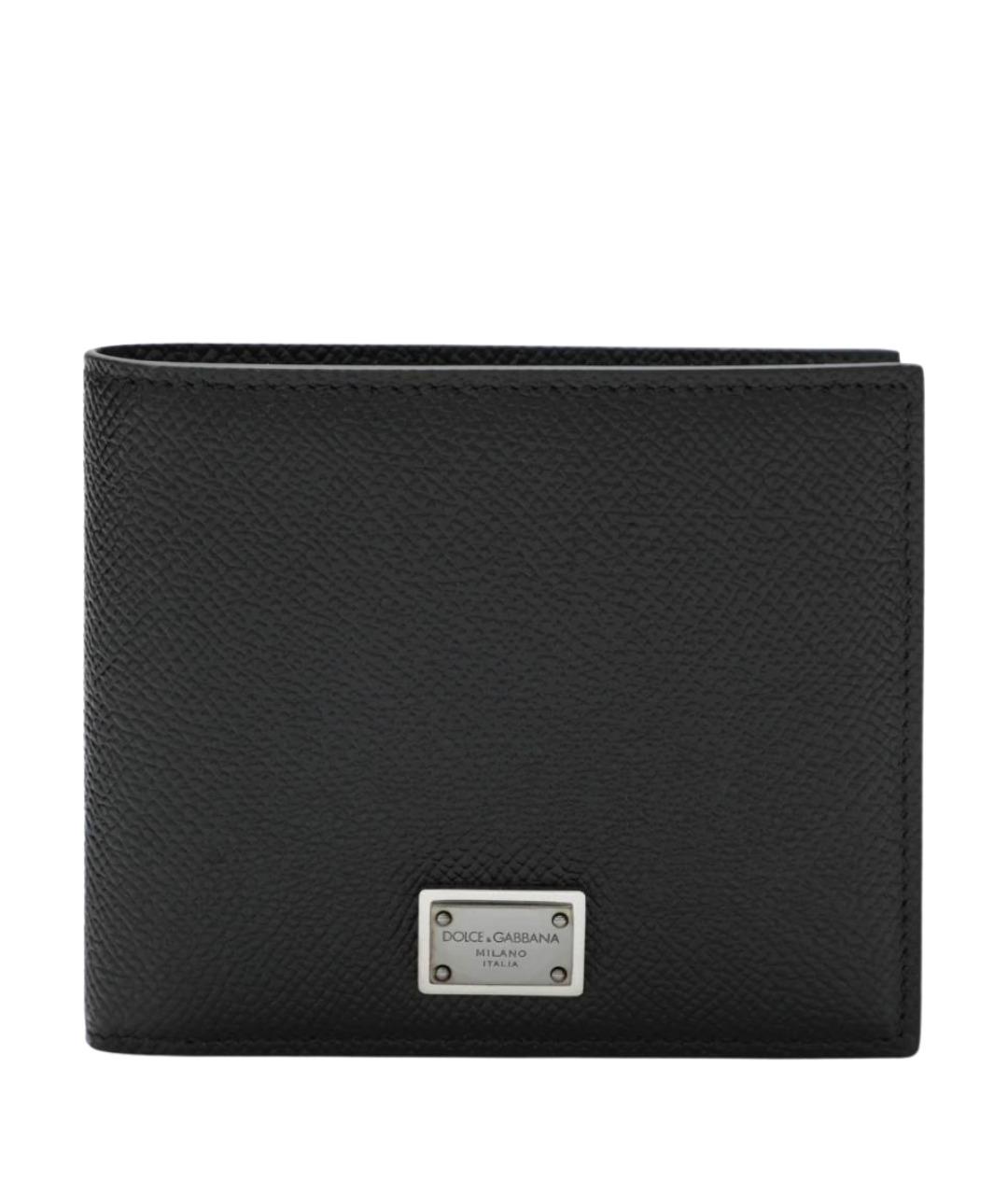 DOLCE&GABBANA Черный кожаный кошелек, фото 1