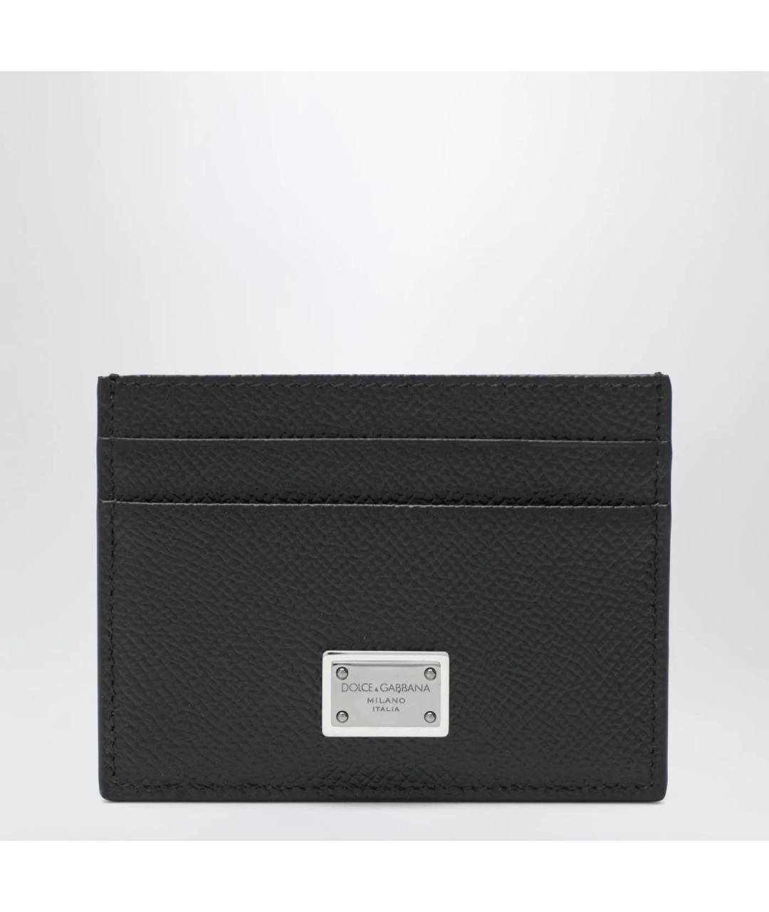 DOLCE&GABBANA Черный кожаный кардхолдер, фото 3