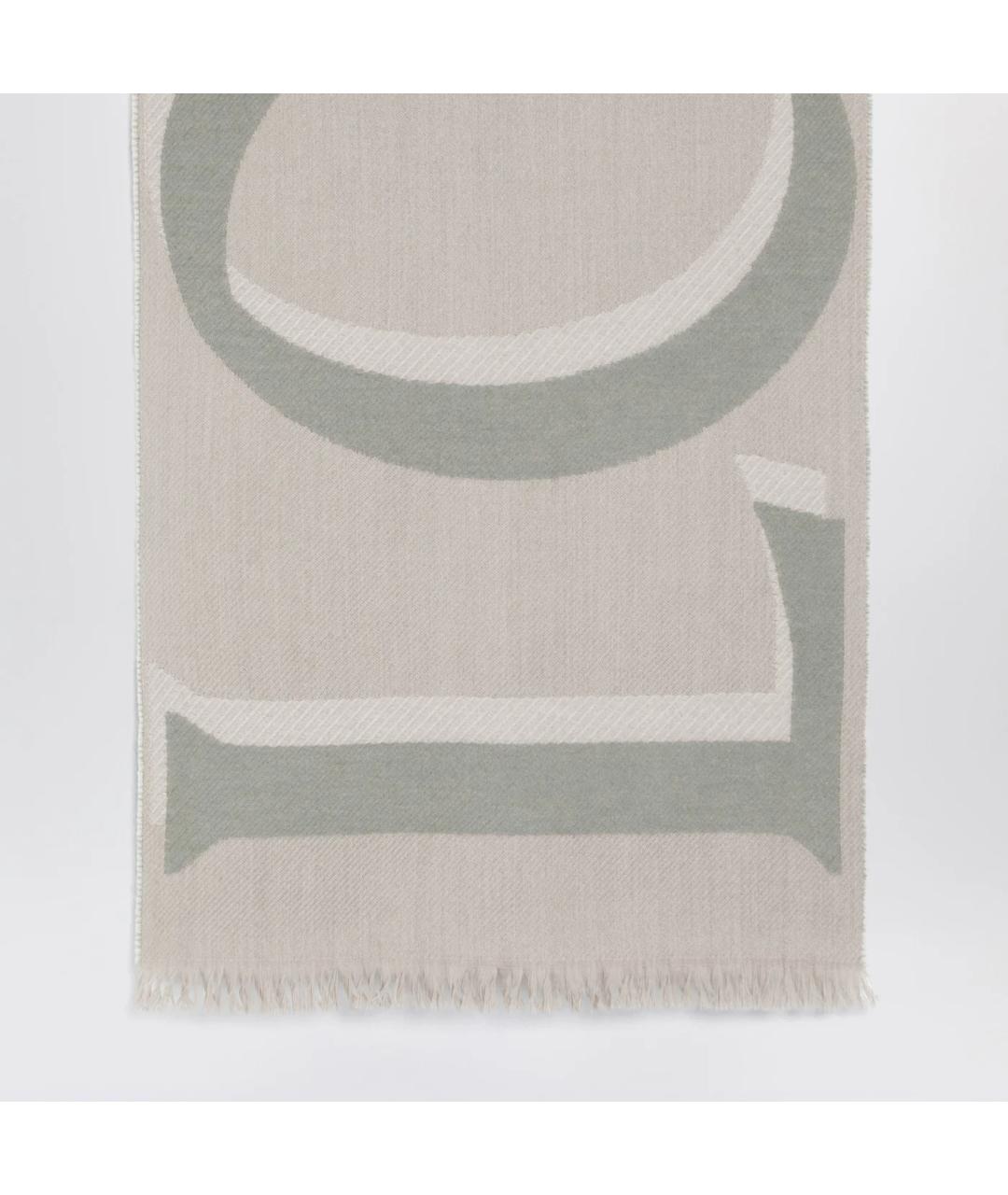 LOEWE Бежевый шерстяной шарф, фото 2