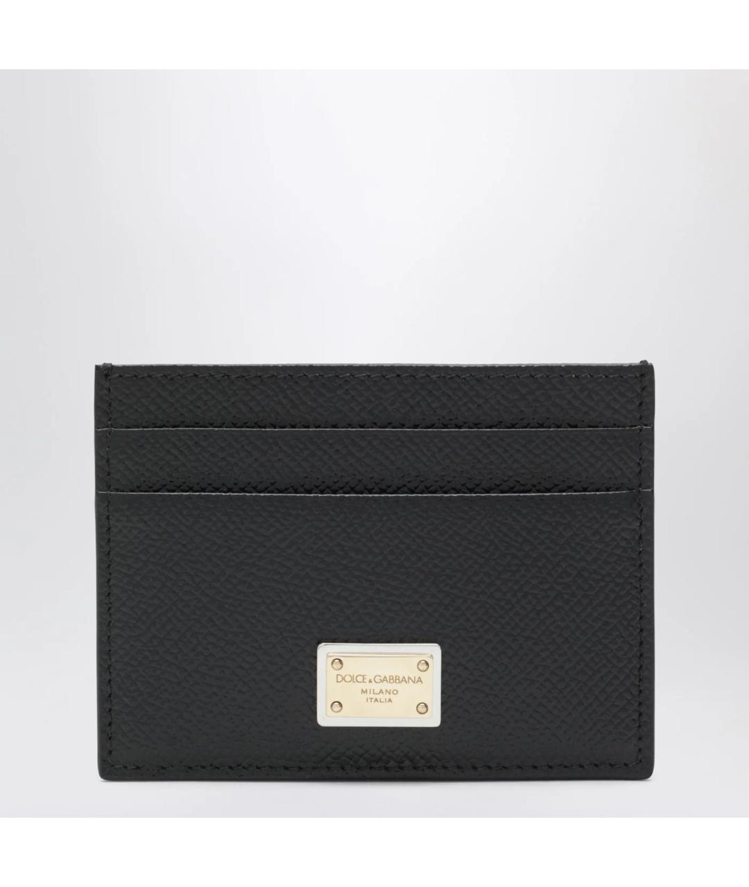 DOLCE&GABBANA Черный кожаный кардхолдер, фото 3