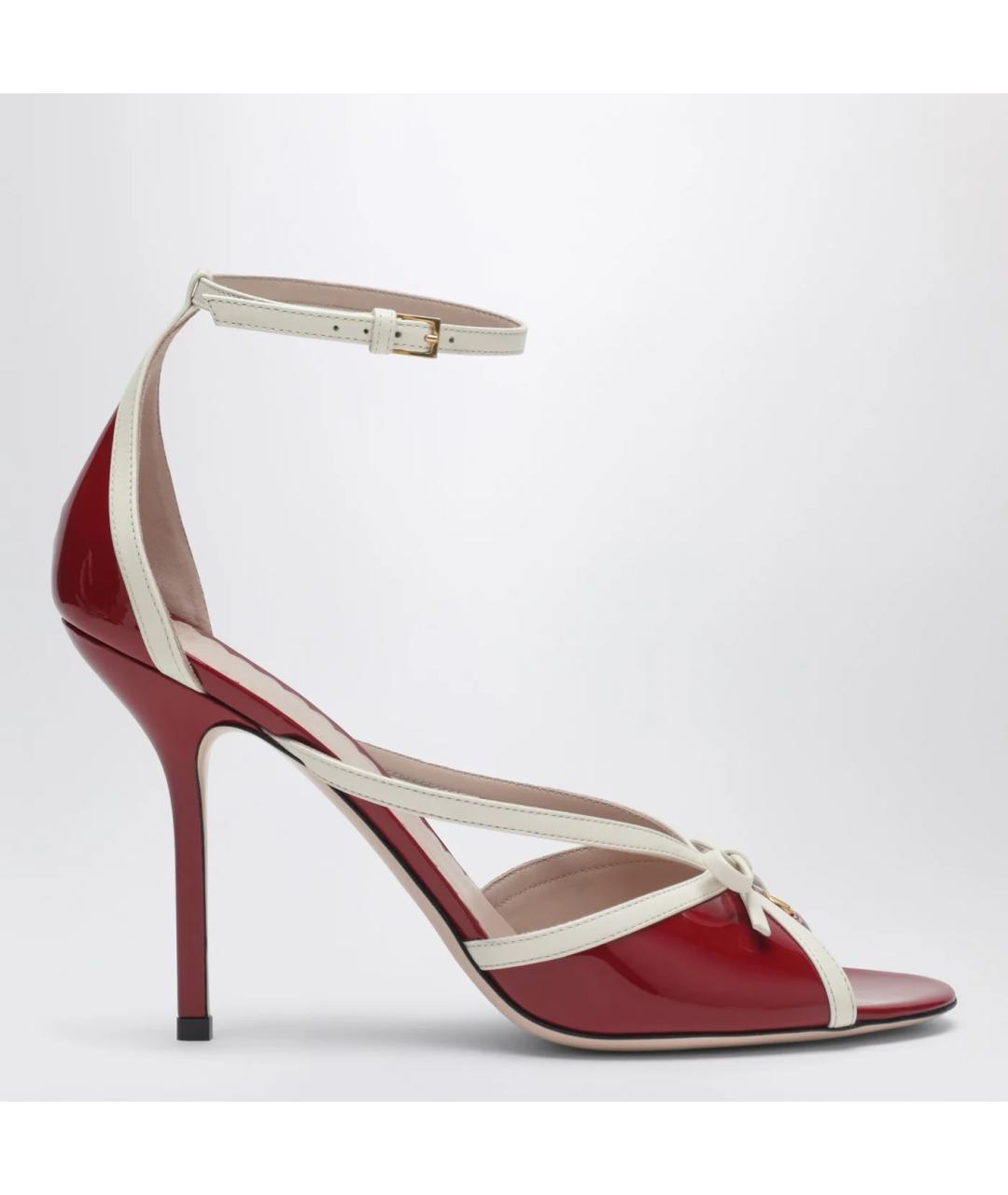 VALENTINO Красные босоножки из лакированной кожи, фото 3