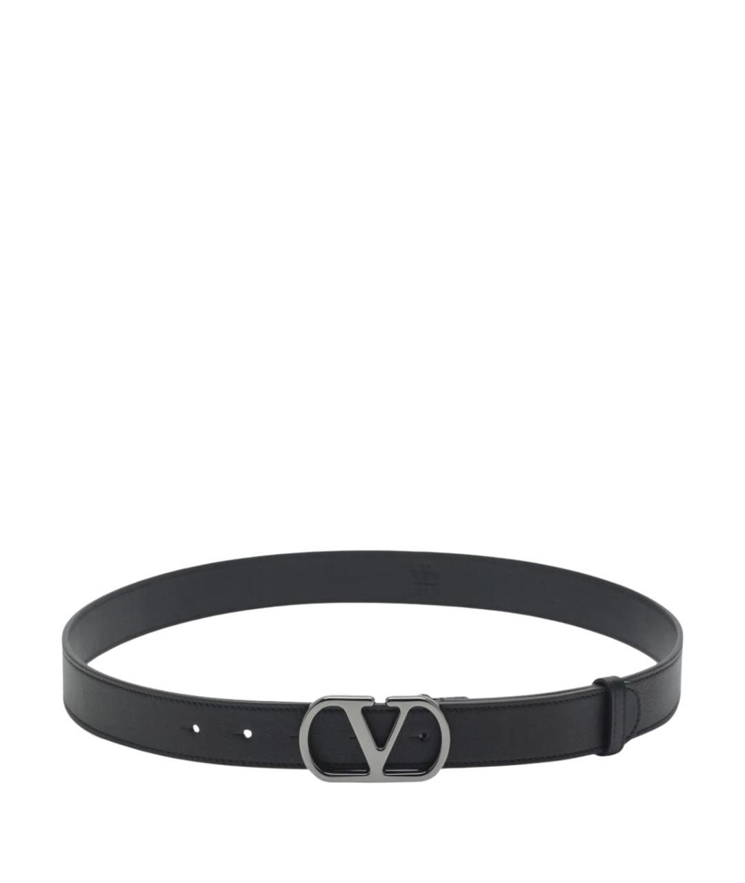 VALENTINO Черный кожаный ремень, фото 1
