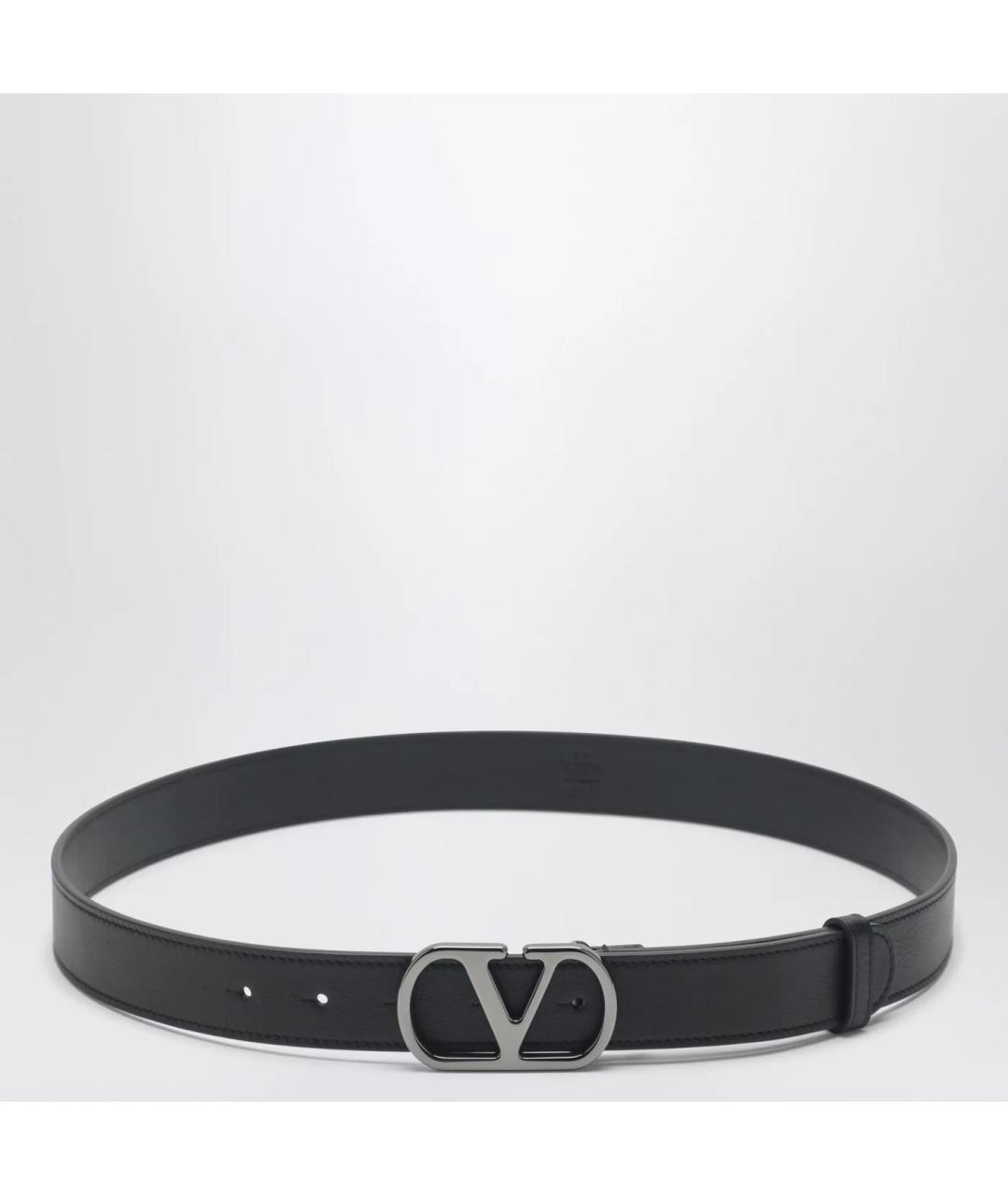 VALENTINO Черный кожаный ремень, фото 3