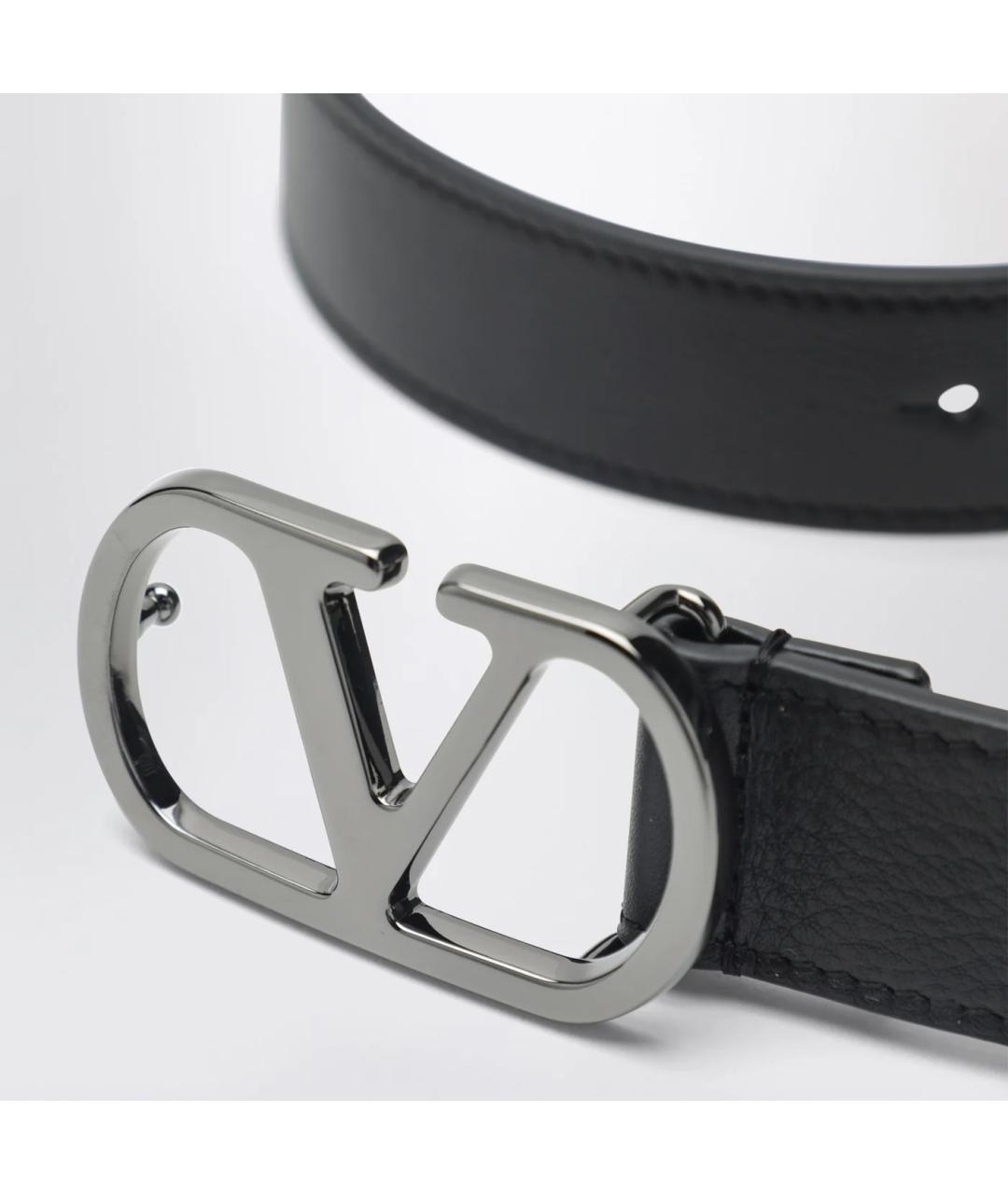 VALENTINO Черный кожаный ремень, фото 2