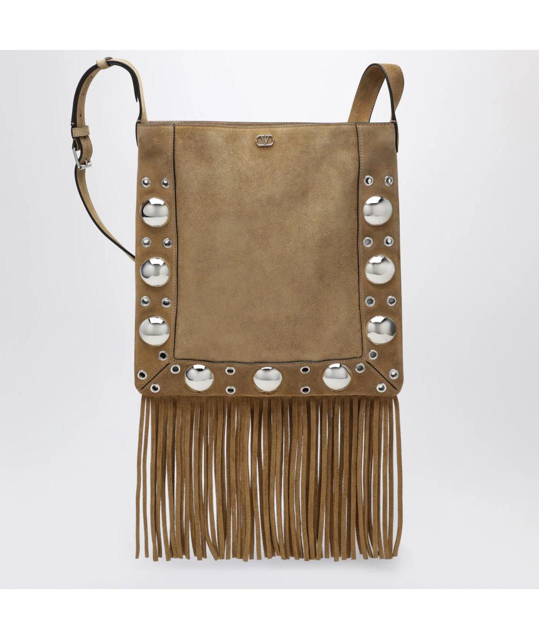 VALENTINO Коричневая замшевая сумка на плечо, фото 3