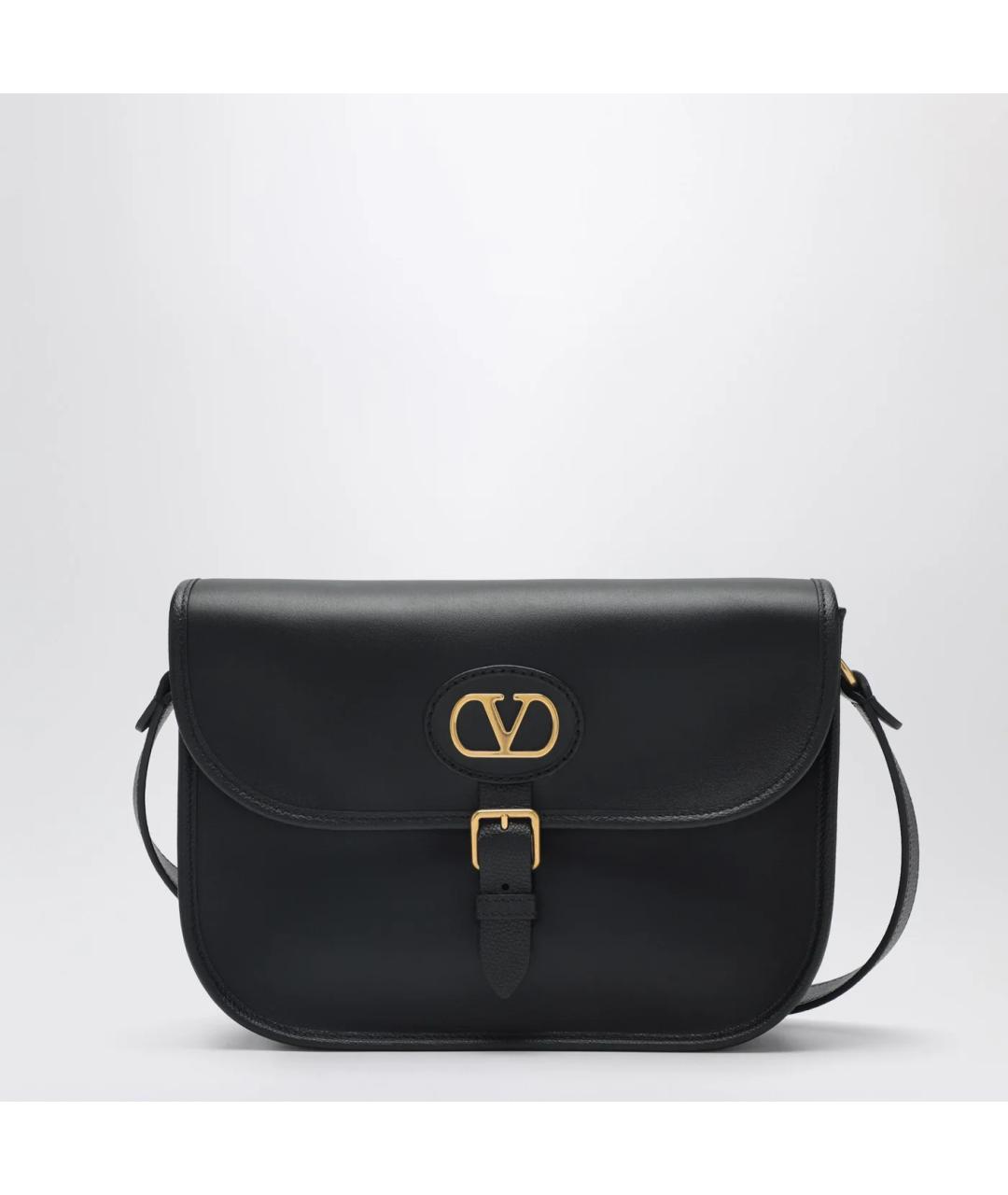 VALENTINO Черная кожаная сумка на плечо, фото 3