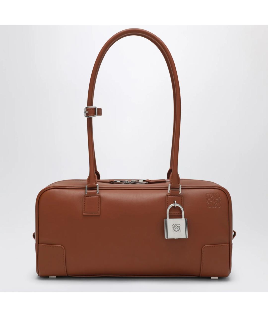 LOEWE Коричневая кожаная сумка через плечо, фото 3