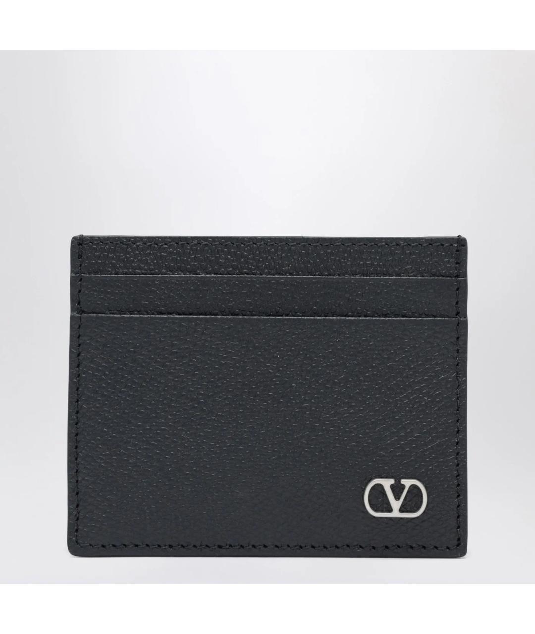 VALENTINO Черный кожаный кардхолдер, фото 3