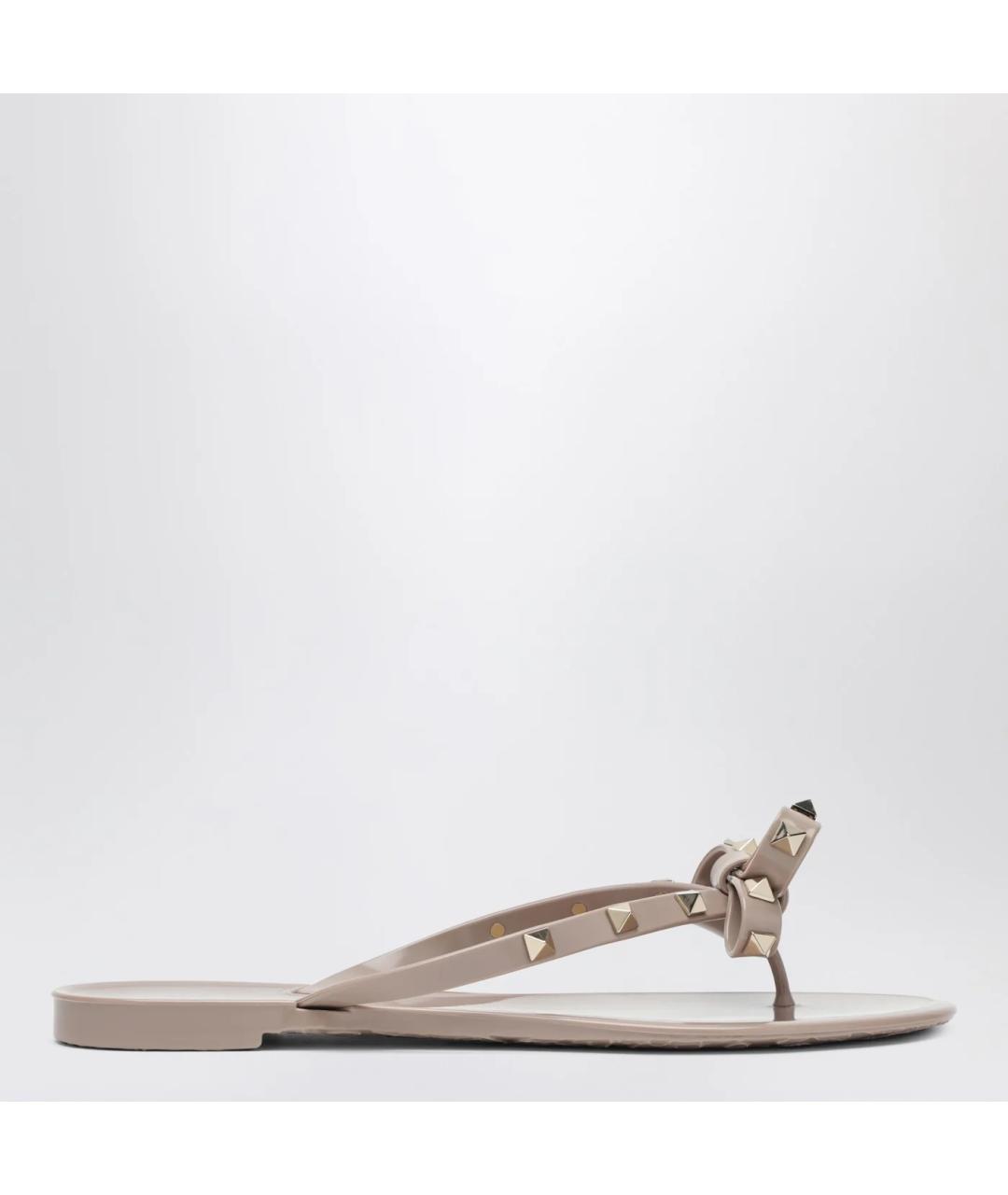 VALENTINO Розовые резиновые шлепанцы, фото 3