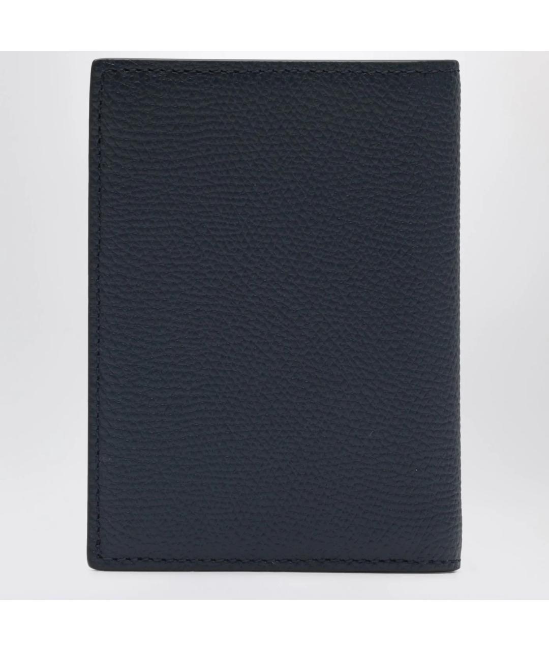 VALENTINO Темно-синий кожаный кардхолдер, фото 2