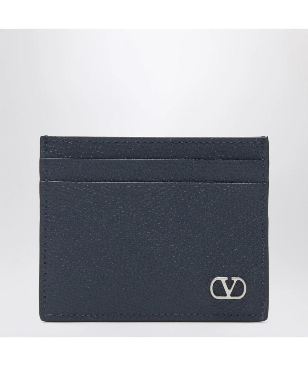 VALENTINO Синий кожаный кардхолдер, фото 3