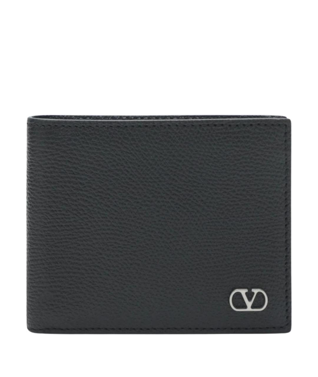 VALENTINO Черный кожаный кошелек, фото 1
