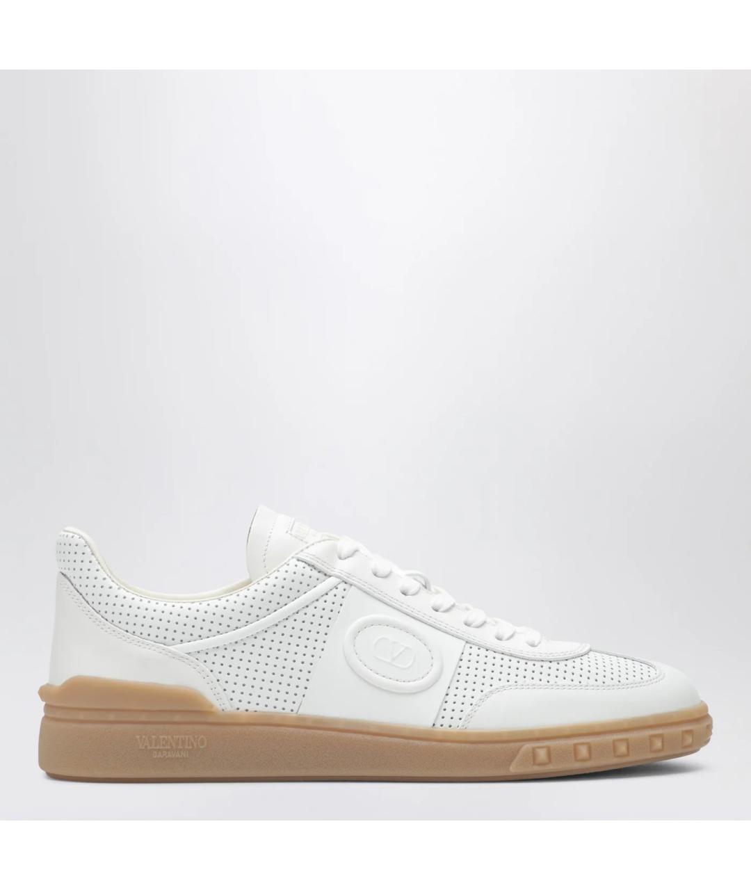 VALENTINO Белые кожаные низкие кроссовки / кеды, фото 3