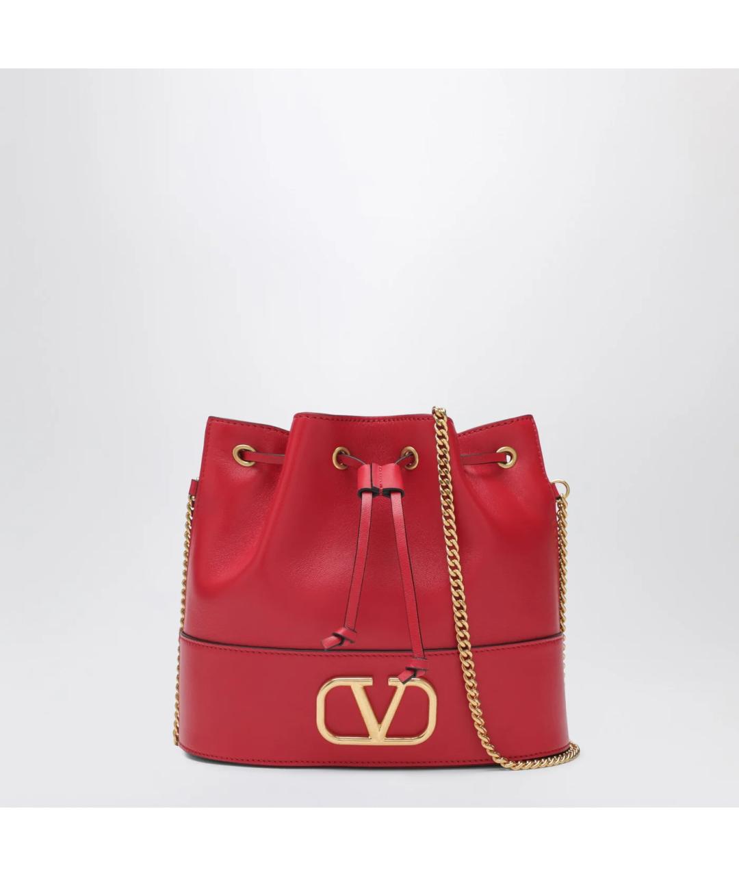 VALENTINO Красная кожаная сумка через плечо, фото 3