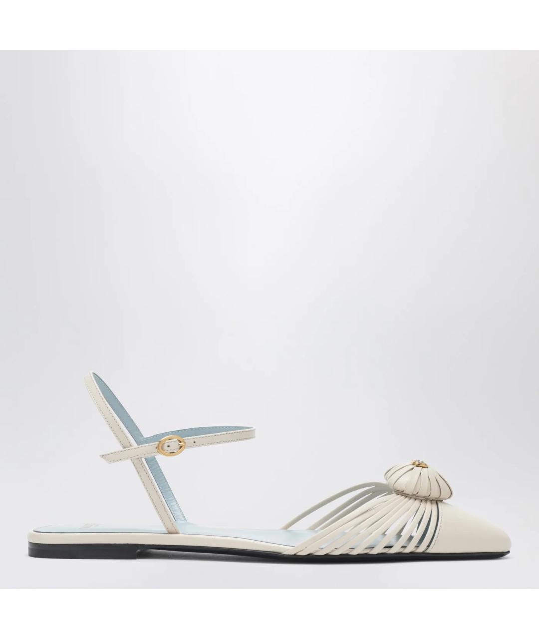 VALENTINO Белые кожаные сандалии, фото 3