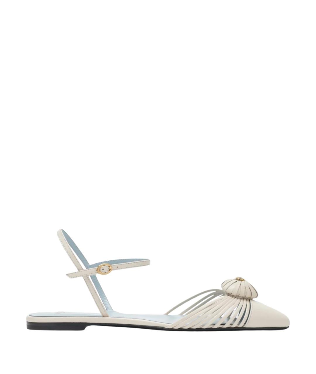 VALENTINO Белые кожаные сандалии, фото 1