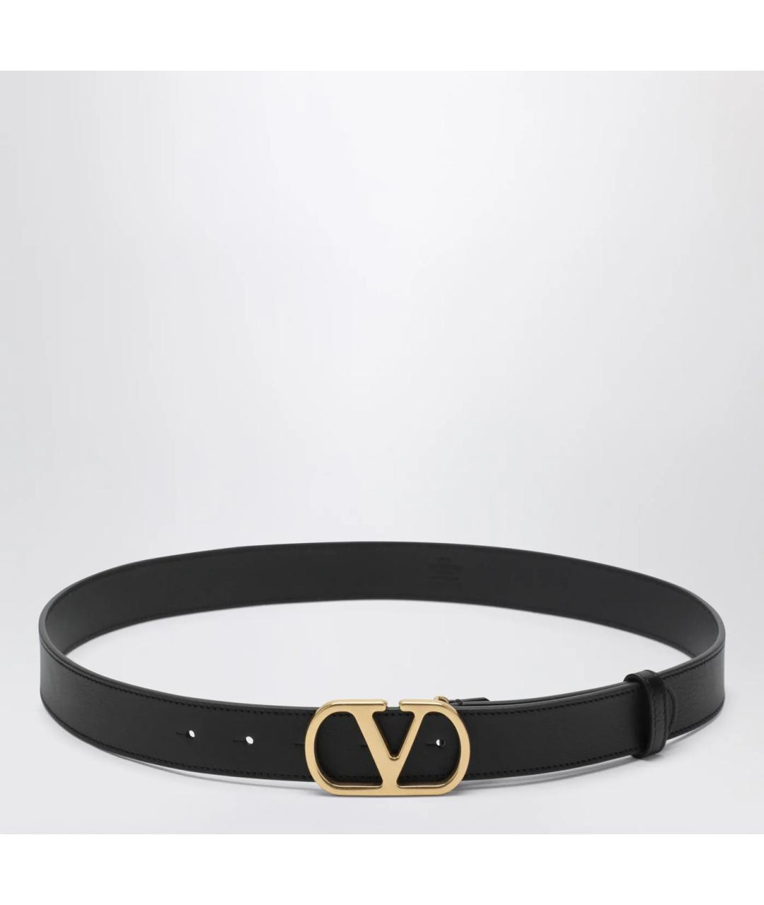 VALENTINO Черный кожаный ремень, фото 3