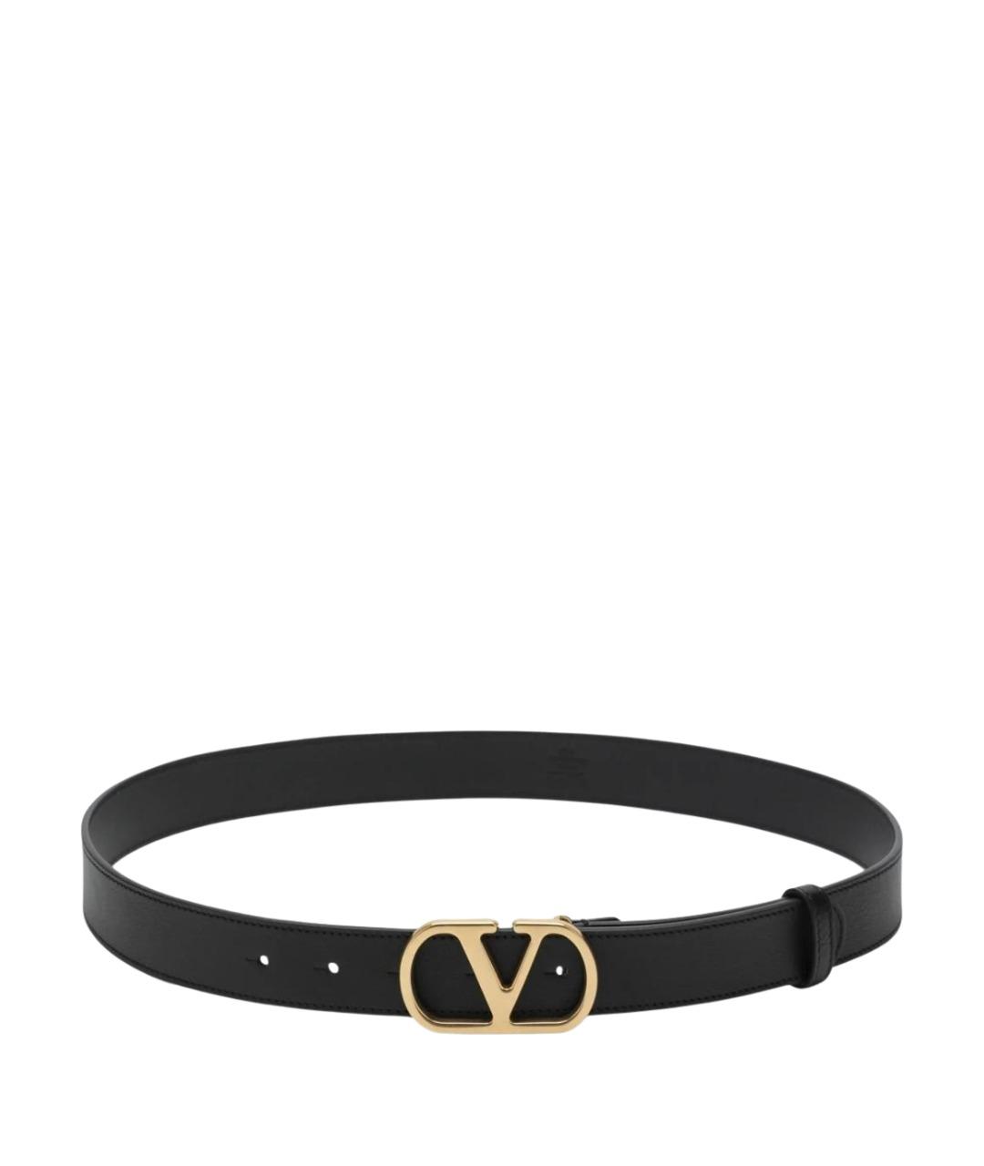 VALENTINO Черный кожаный ремень, фото 1