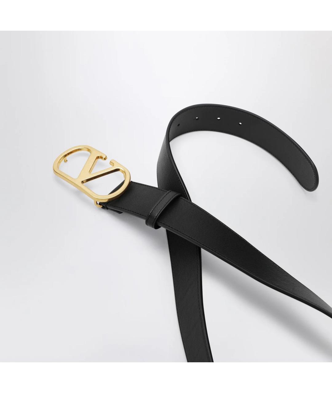VALENTINO Черный кожаный ремень, фото 2