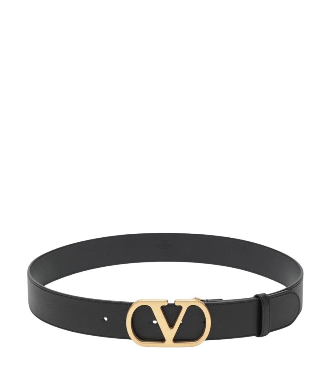 VALENTINO Черный кожаный ремень, фото 1