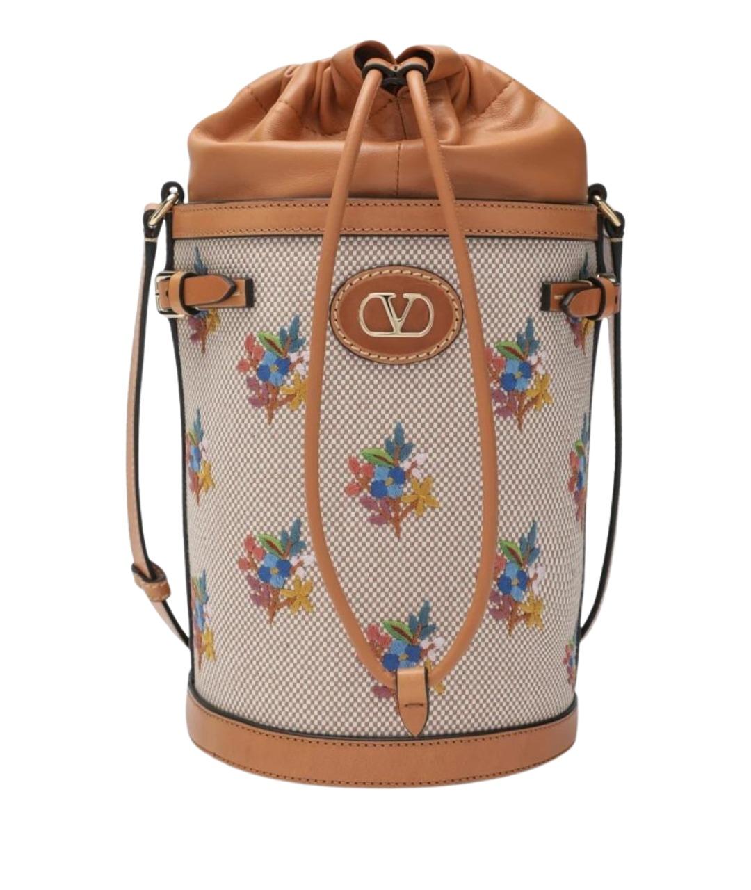 VALENTINO Бежевая хлопковая сумка через плечо, фото 1