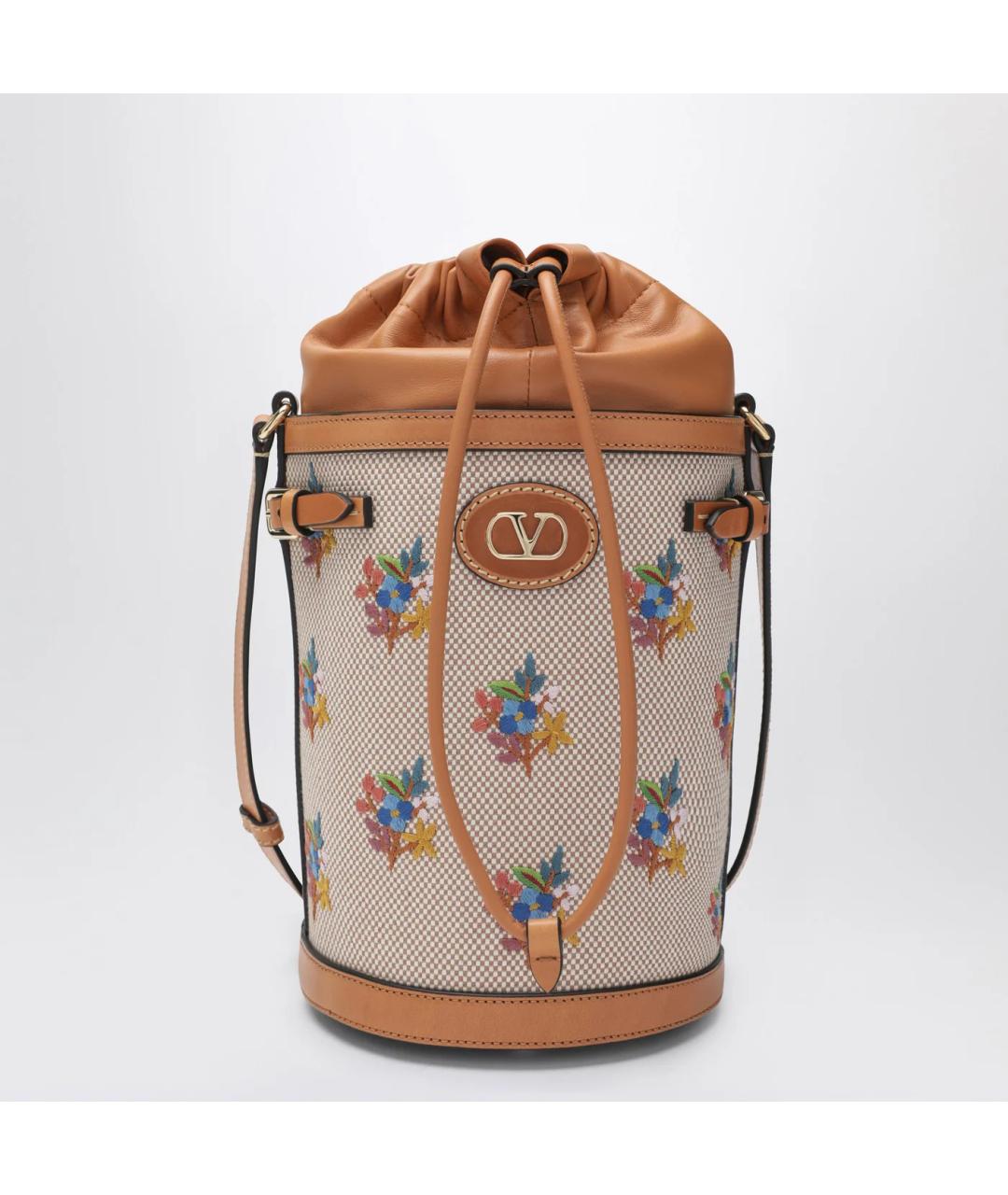 VALENTINO Бежевая хлопковая сумка через плечо, фото 3