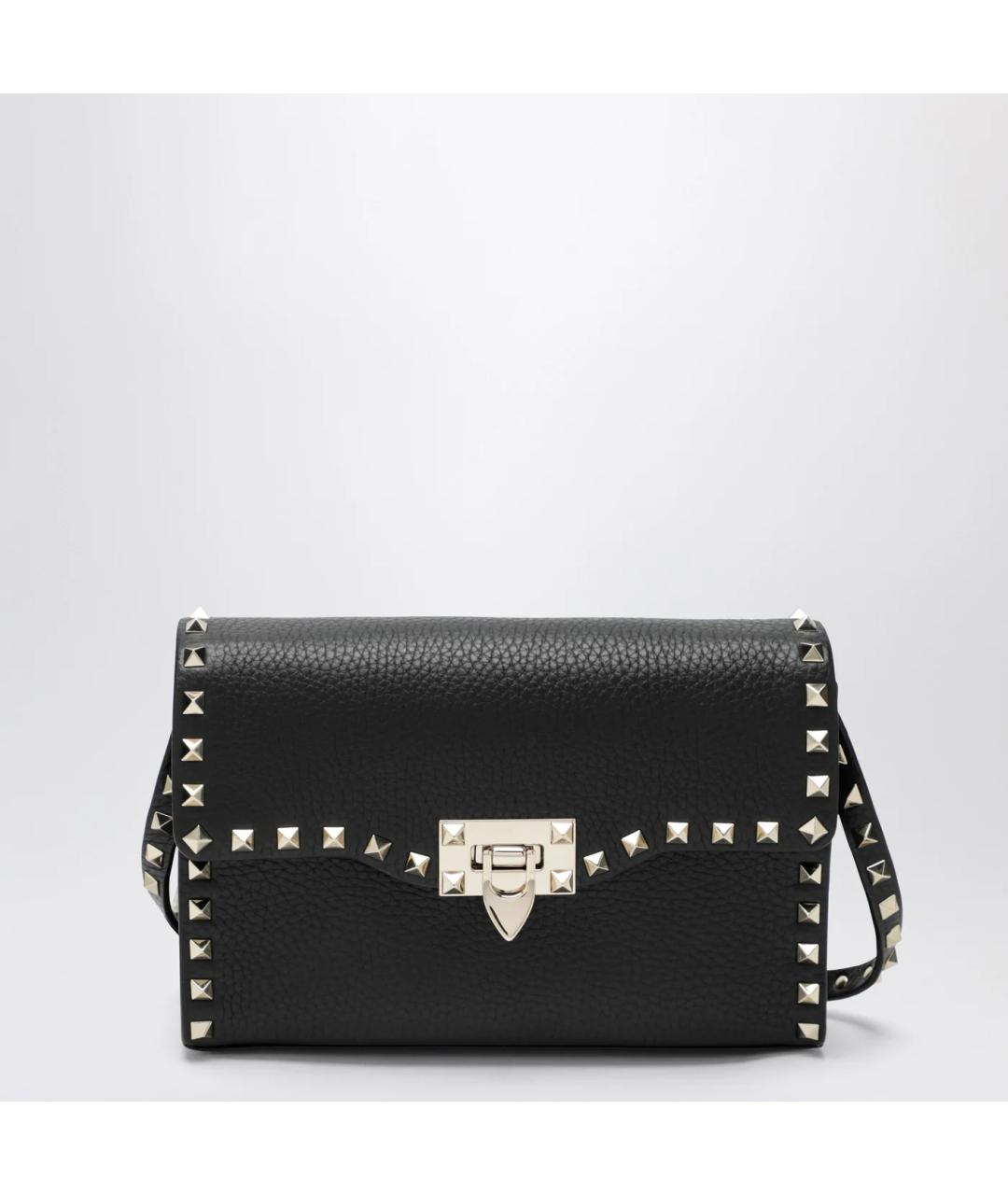 VALENTINO Черная кожаная сумка через плечо, фото 3
